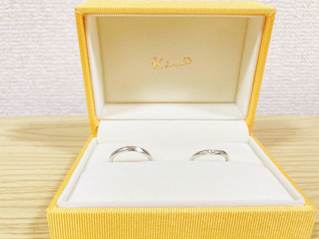 2人の指輪のみの写真です