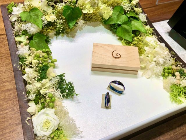 指輪受け取り時の写真です