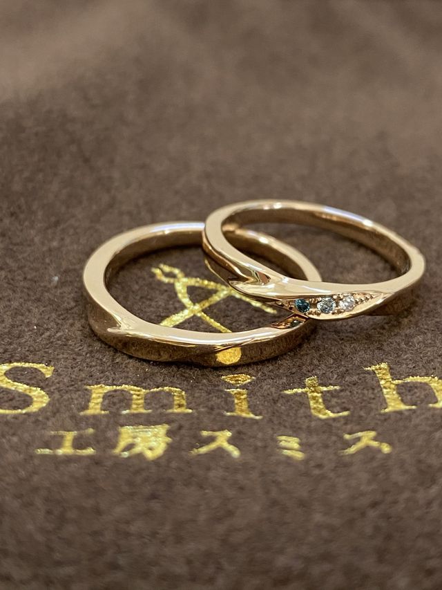 手元に届いた指輪