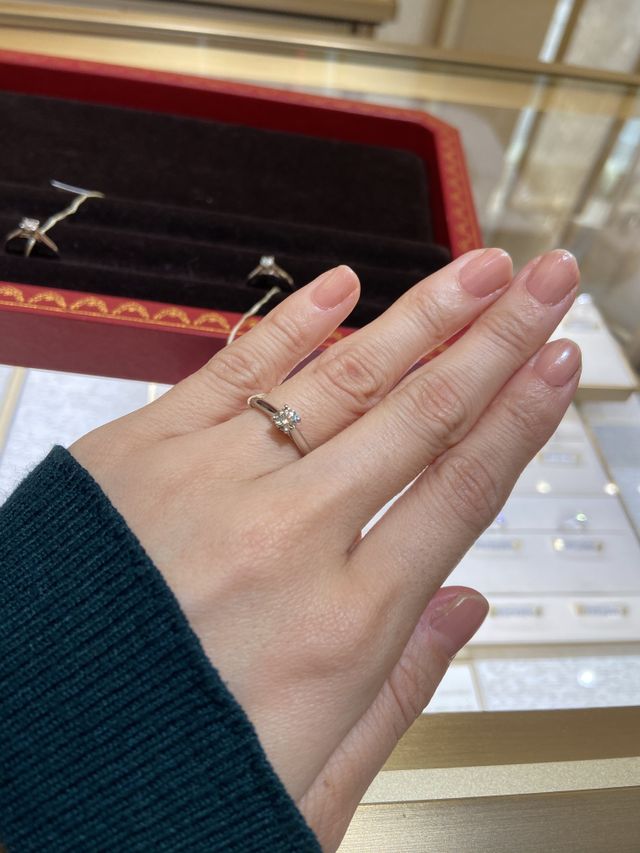 試着画像です。アームは太めでした。