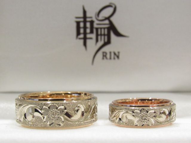 手彫りの桜の総柄です