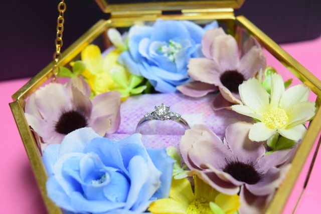 DIYしたリングピローにも映えます！
