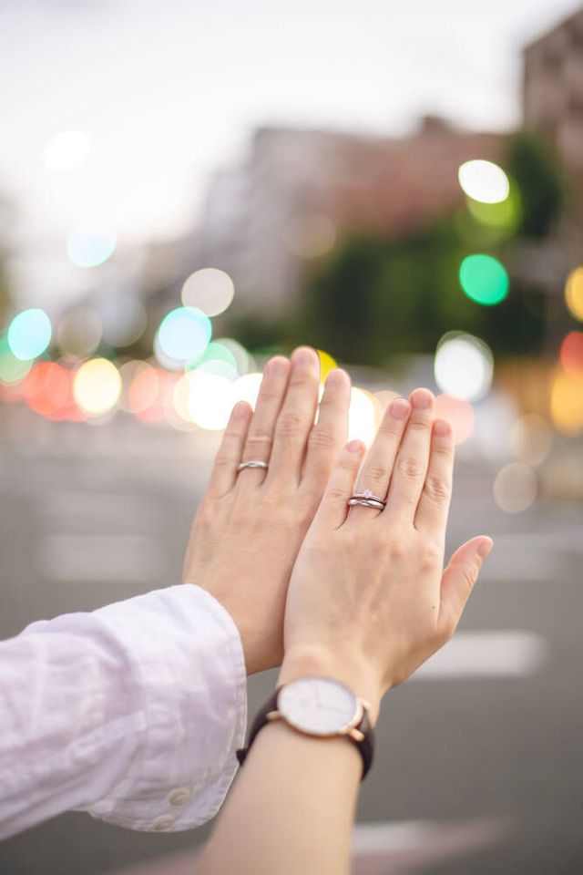 婚約指輪はセッティング、結婚指輪はハーモニーにしました。
