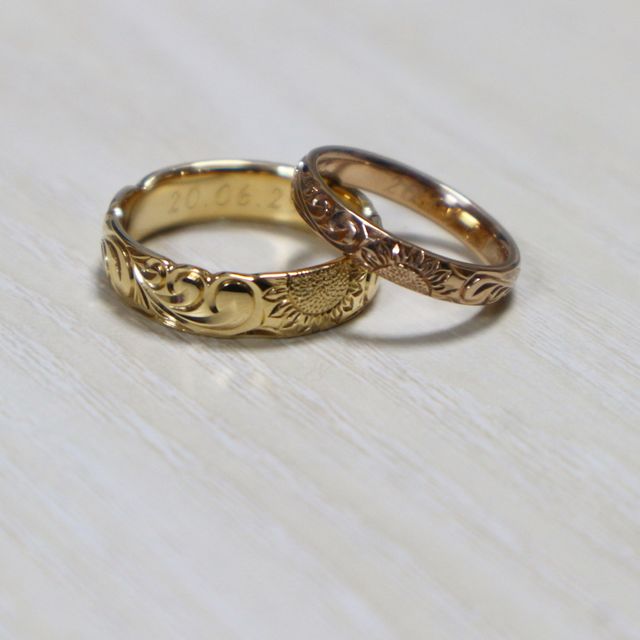 中には結婚記念日、青いダイア、ホヌのマークが入ってます。