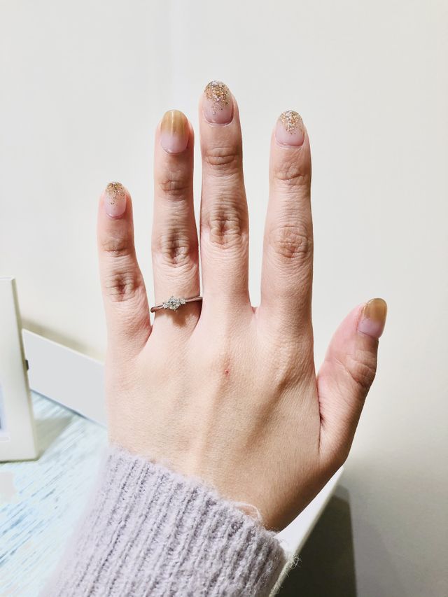 メレダイヤ付きの3石リングが可愛かったです。