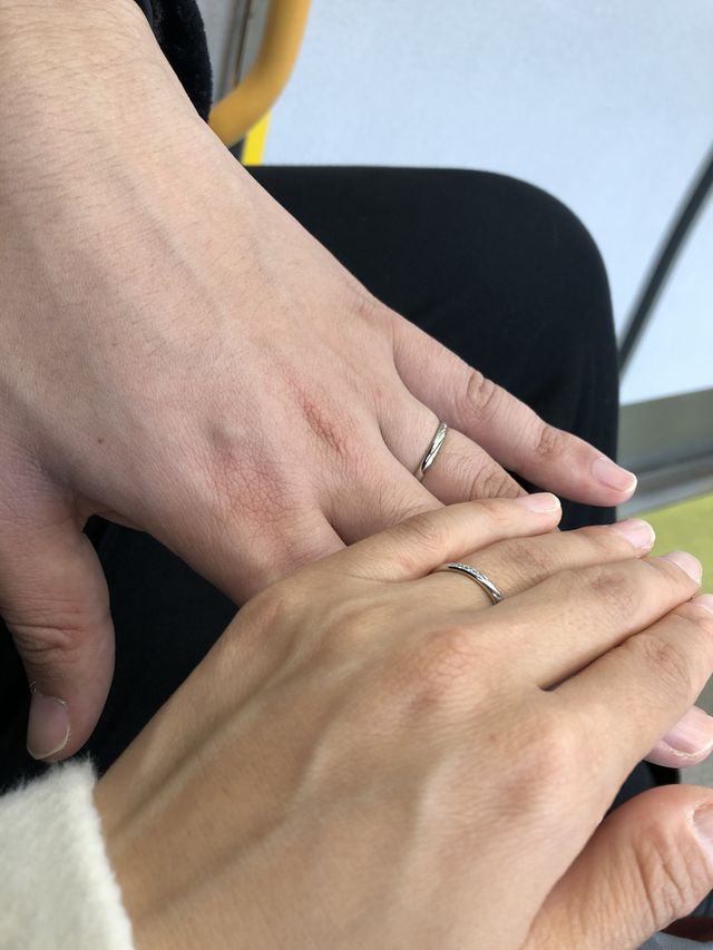 今日、出来上がった指輪を取りに行きました！