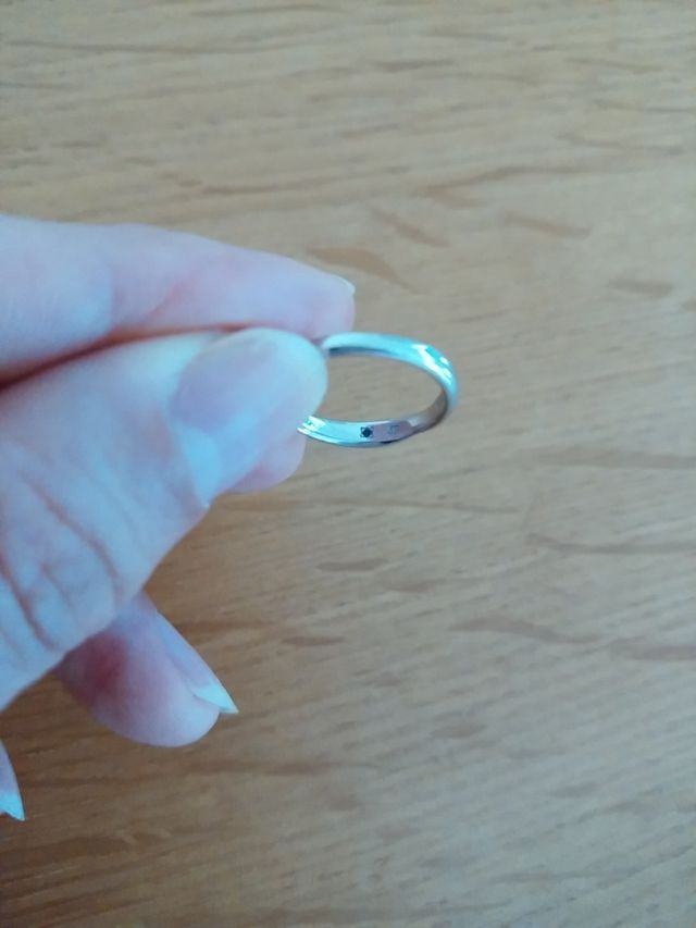 見づらいですが内側にブルーダイヤの埋込