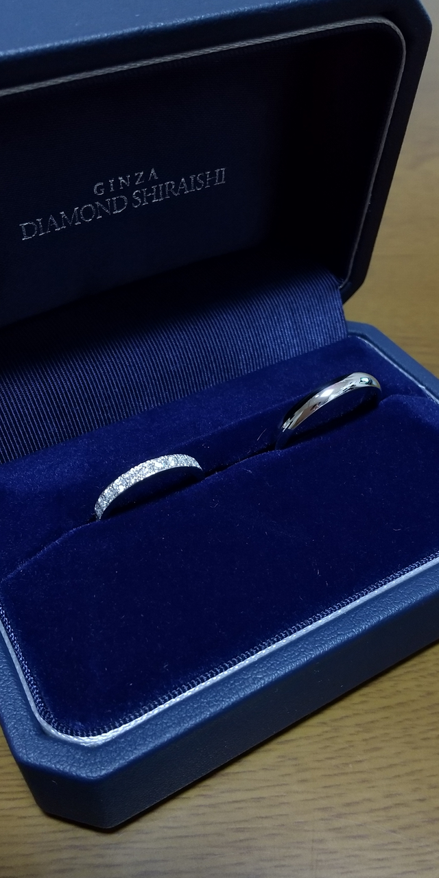 出来上がった結婚指輪