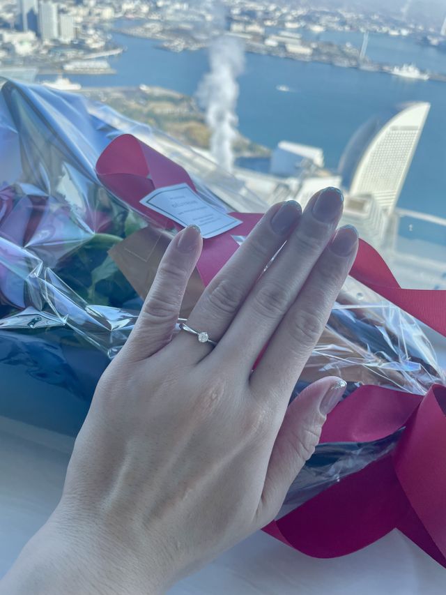 プロポーズをうけて次の日ホテルで写真を撮りました。