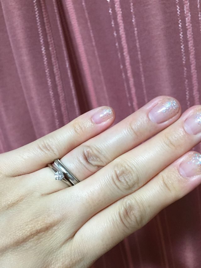 マリッジリングと重ね付け