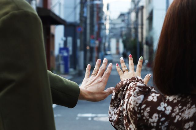 指輪受け取りの際にお店の方が写真を撮ってくださいました。