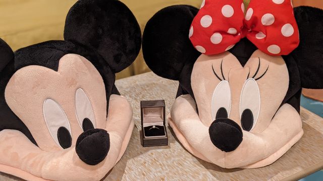 ディズニーオフィシャルホテルで指輪を渡しました。