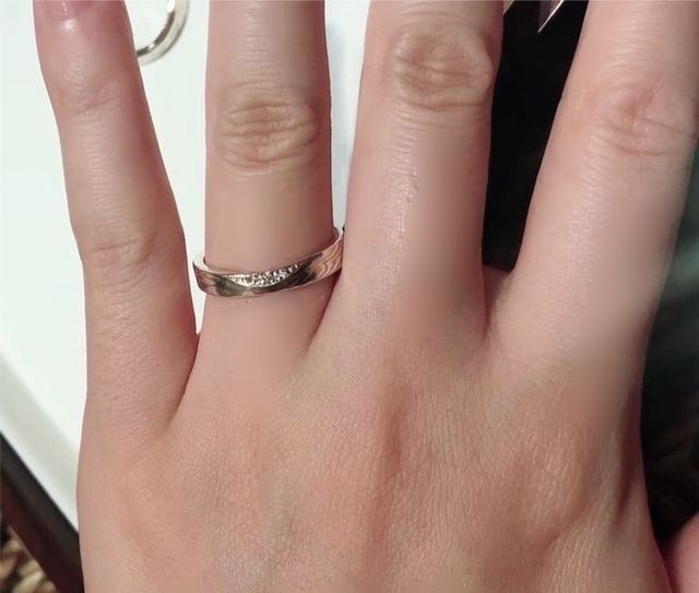 木目金（ストレート）を着用しました。