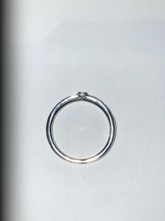 サイドから見た小さなガラスの靴のモチーフ
