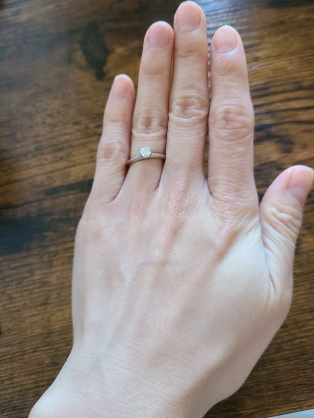 着用画像。
石がとてもきれいです。