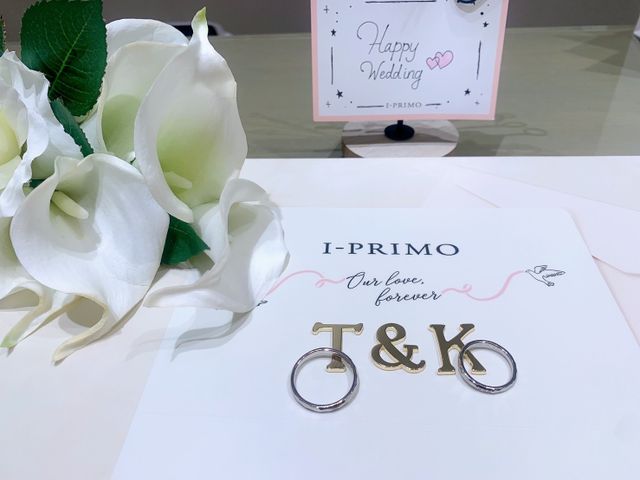 指輪と2人のイニシャルです