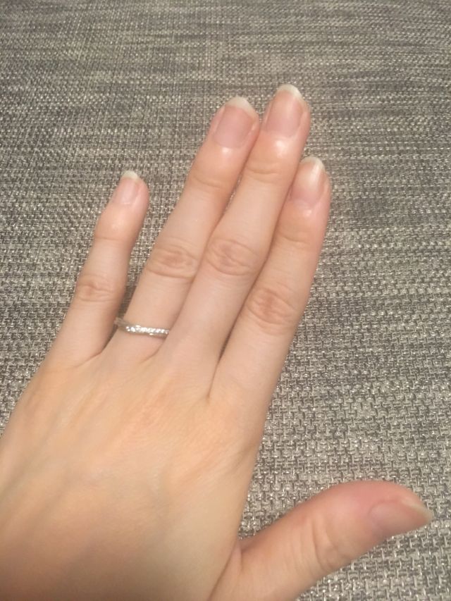 結婚指輪です。銀座ダイアモンドシライシさんで購入しました。
