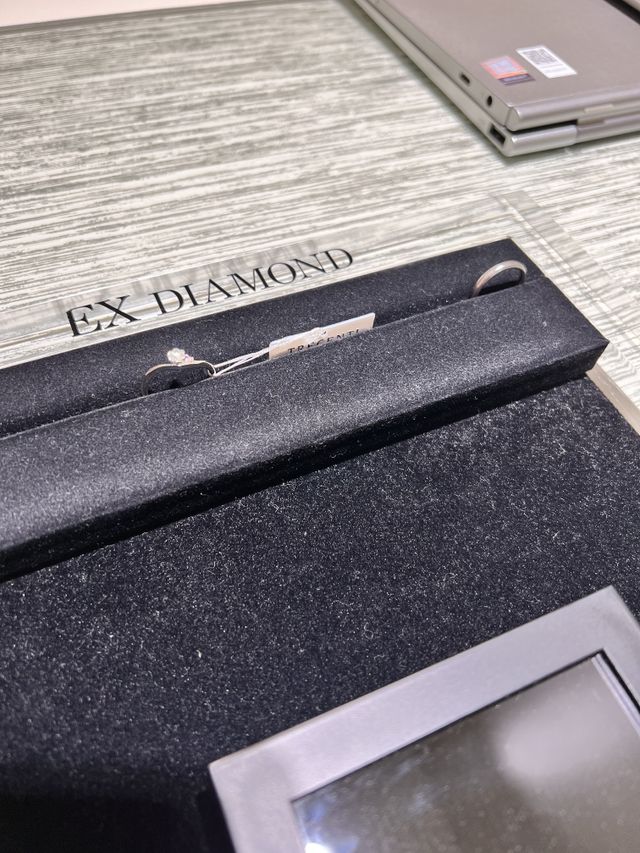 婚約指輪の見本を撮影したもの。