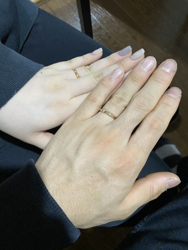 イエローゴールドの結婚指輪で他の人と差別化しました