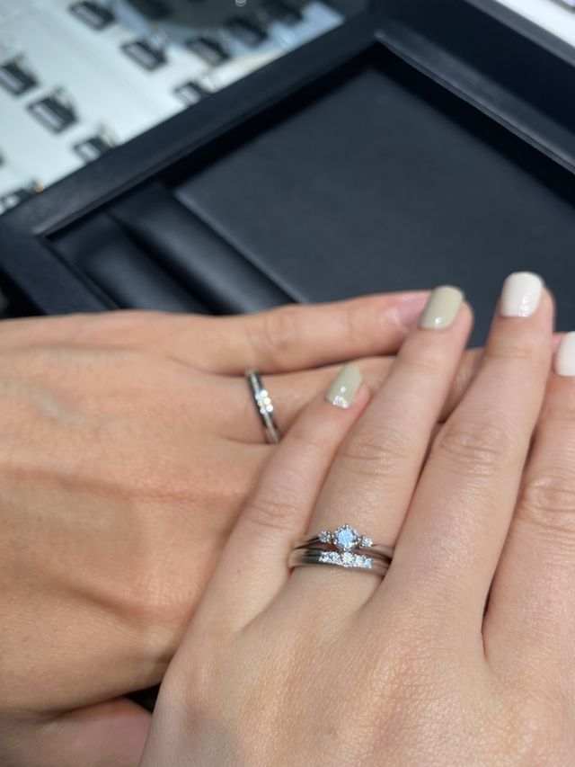 彼と、わたしで別のデザインを選びました