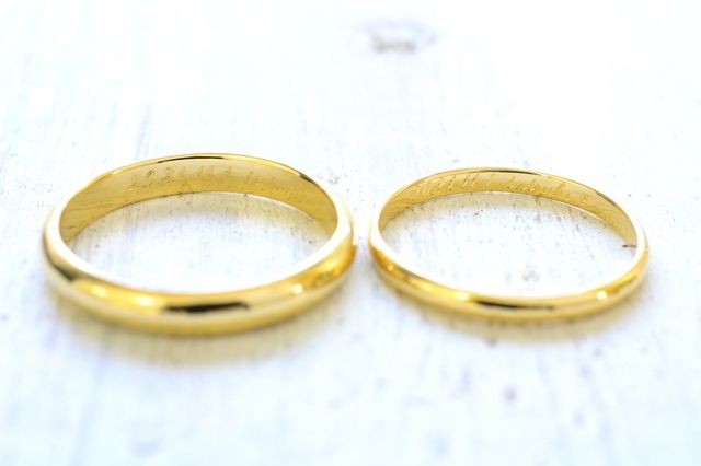 イエローゴールドのリング