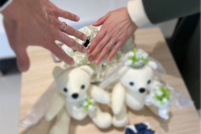 指輪を取りに行った時の写真です。