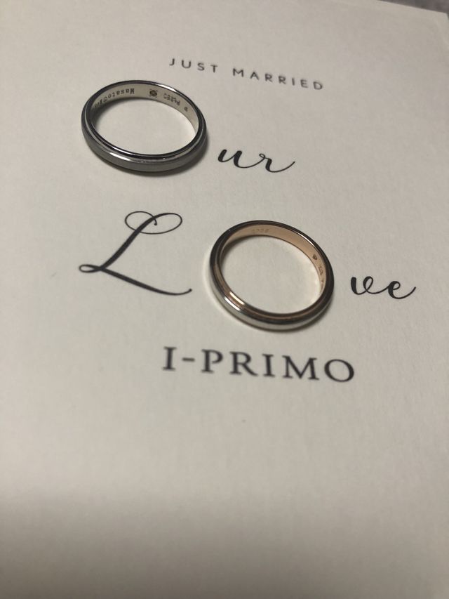おしゃれな結婚指輪買いましたー！