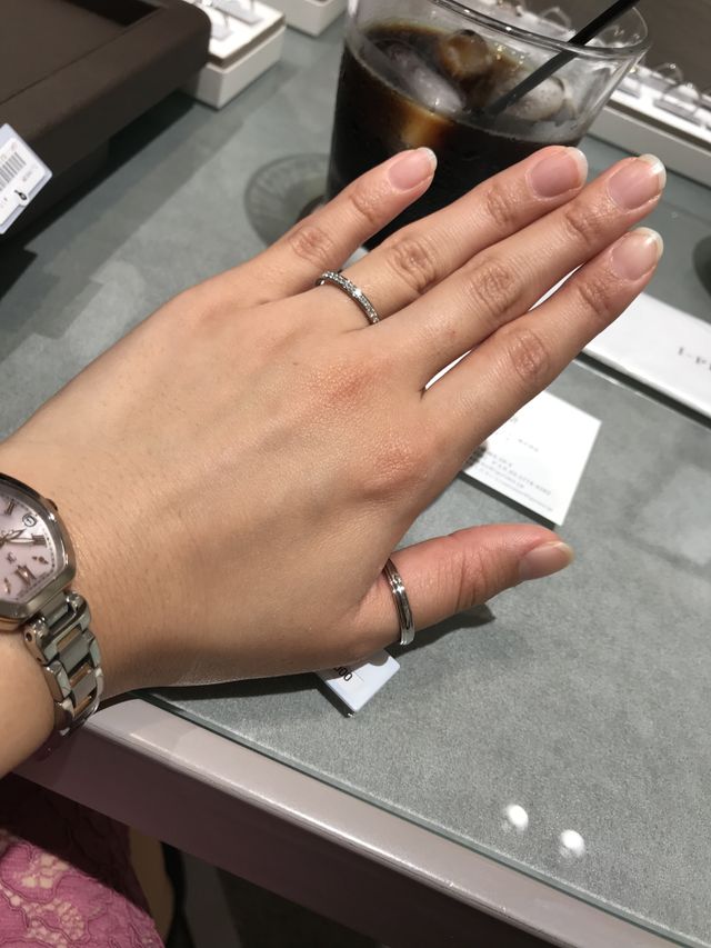 夫と自分の両方試着した際の写真です。