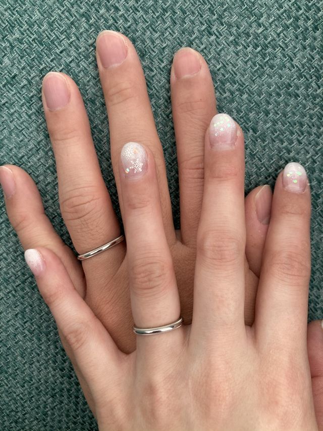 指輪を着用した写真です。