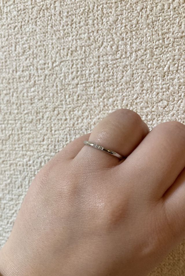 着けた時の写真。見るたびキラキラしてテンションあがります