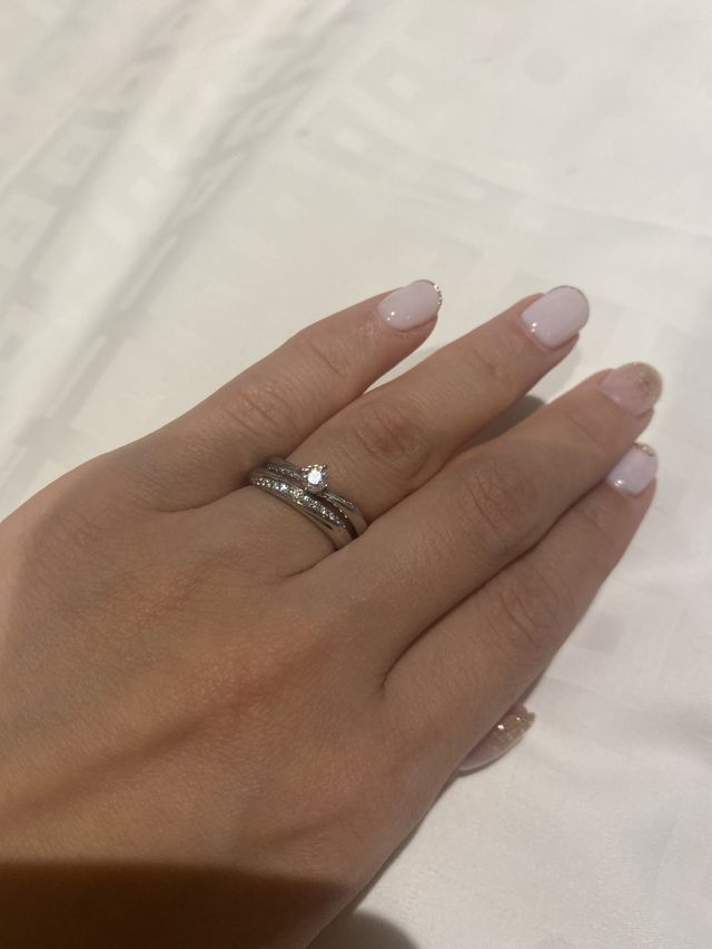 プラチナの輝きとダイヤの輝きがとてもゴージャスです！