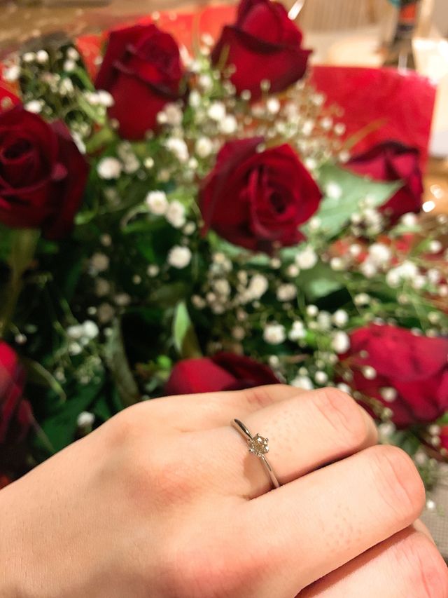 1年記念日にプロポーズされた時の写真です。