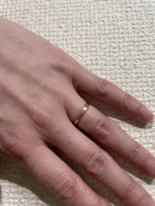 ピンクゴールド ヘアライン加工  オーバル 6号