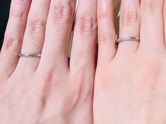 ミル打ち、ペア感ある結婚指輪