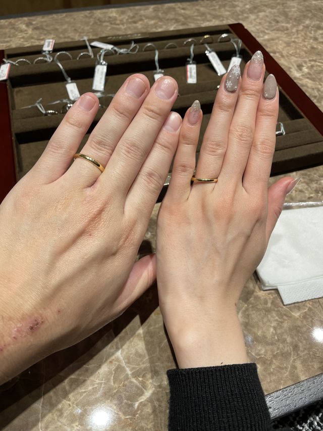 自分に合うサイズの指輪がなく、試着時は大きめサイズ