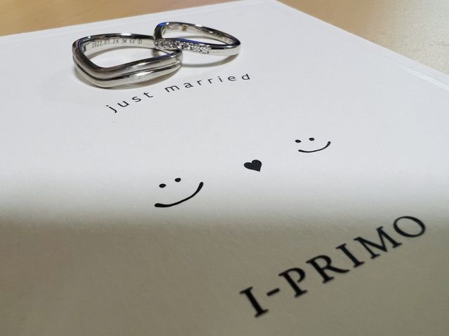 担当の方からいただいたカードに指輪をのせて撮影しました！
