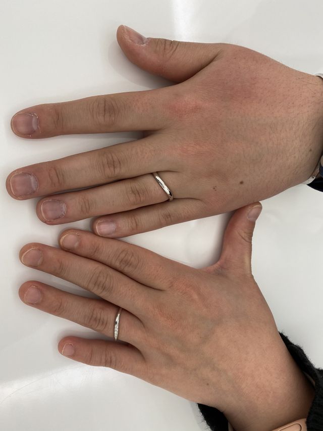 指輪を店舗で購入した際に撮った写真