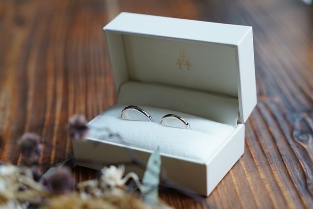 指輪ケースに入った写真です。