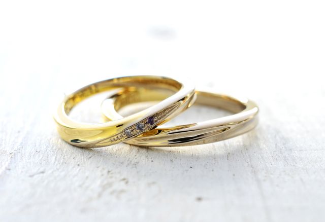 コンビマリッジリングK18YG K18WG