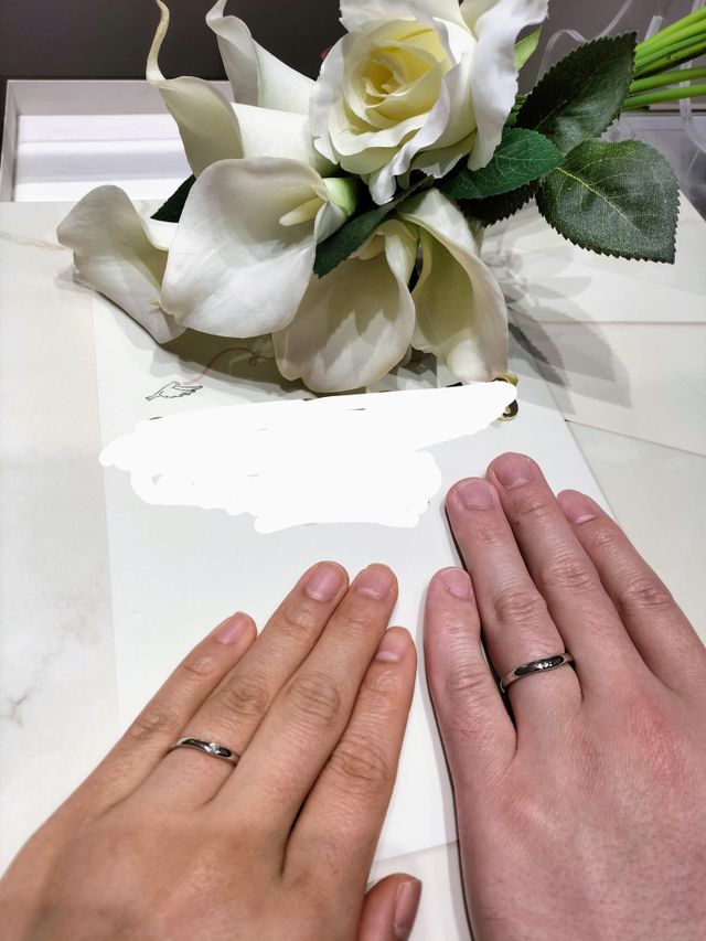 二人で選んだ結婚指輪です。
