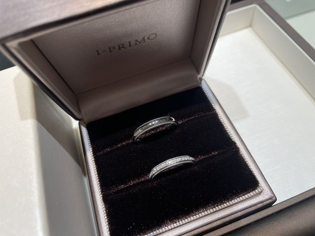 指輪を受け取った時の写真です