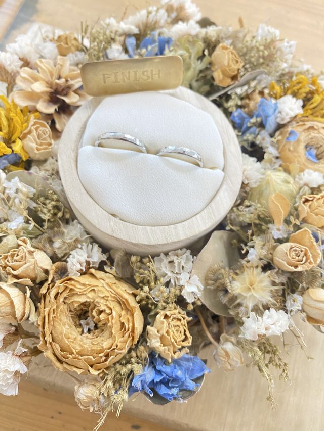 2人で手作りした指輪は思いも沢山こもってます！！