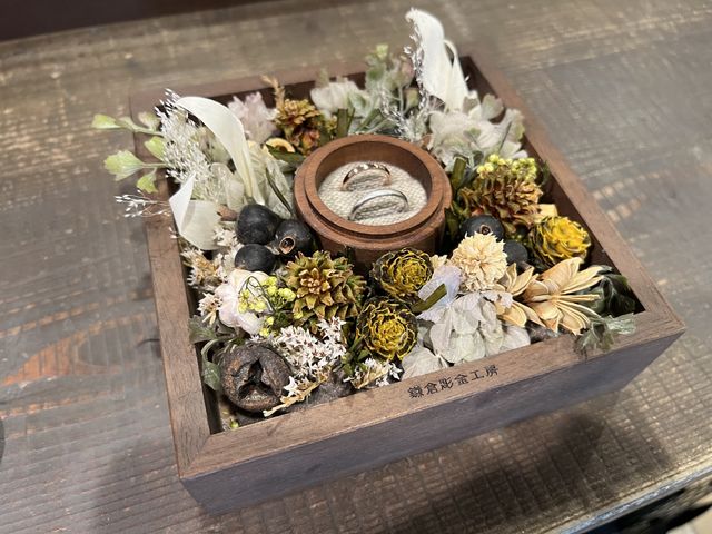 私はピンクゴールド、主人はプラチナで作りました！