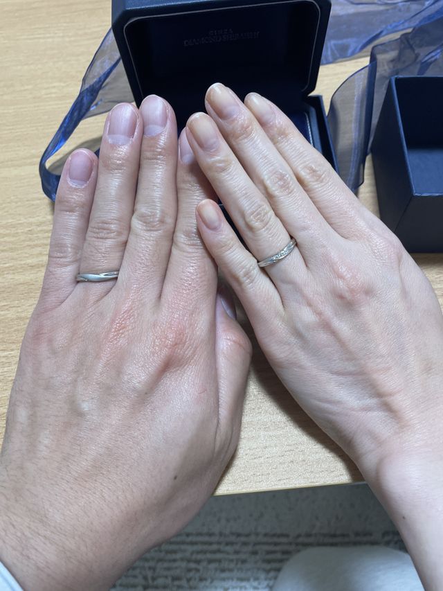 指輪が出来上がった日に撮りました！