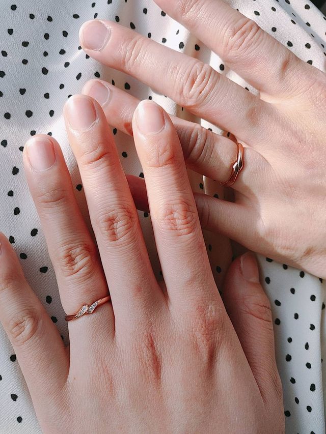 指輪受け取り日当日の写真です