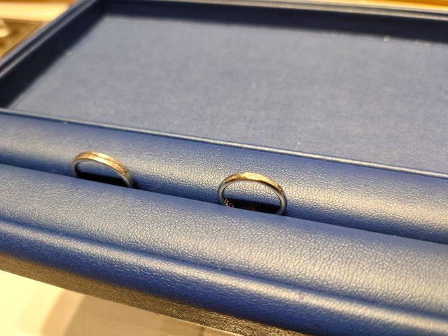 指輪を注文して1ヶ月で出来上がりました。