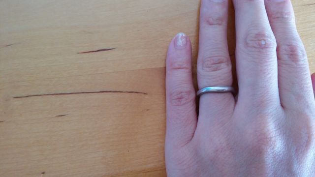 結婚指輪をはめている状態