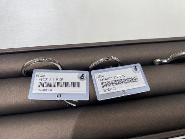 斜めがけにダイヤがそれぞれ5個ずつ入っています。綺麗だった。