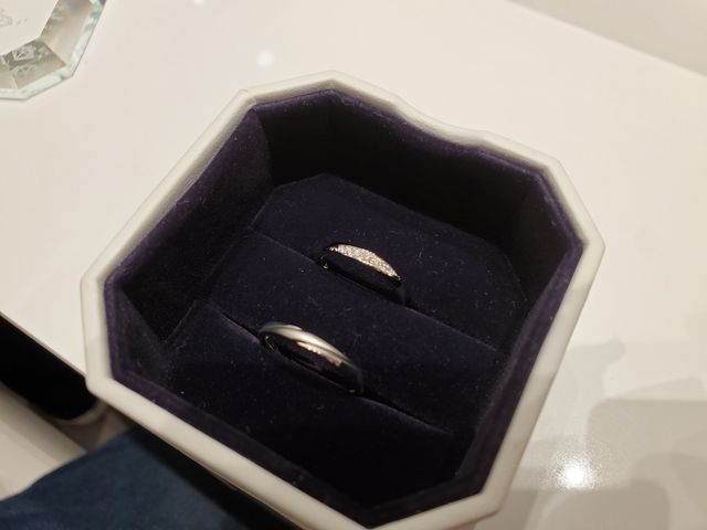 指輪購入時の写真です