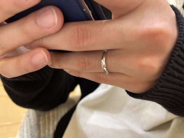 指輪を受け取った日に撮りました